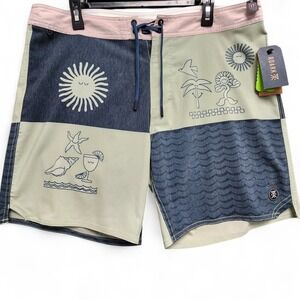 Roark Passage 17" Board Shorts Mens 36‎ Costa Chapporal Colorblock NEW w/ tag
